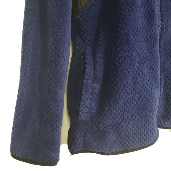 Fila Sport Women Medium Athletic Jacket Blue Black Fleece Faux Fur FullZip Woven - Picture 4 of 11